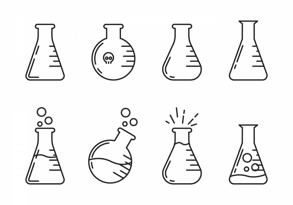 Magic chemical flask coloring page