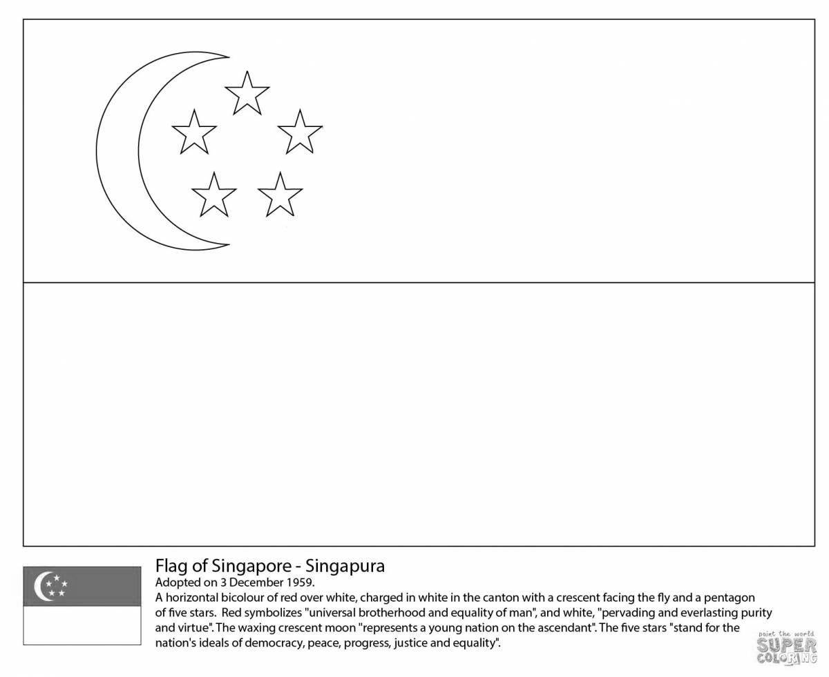 Привлекательная страница раскраски с китайским флагом