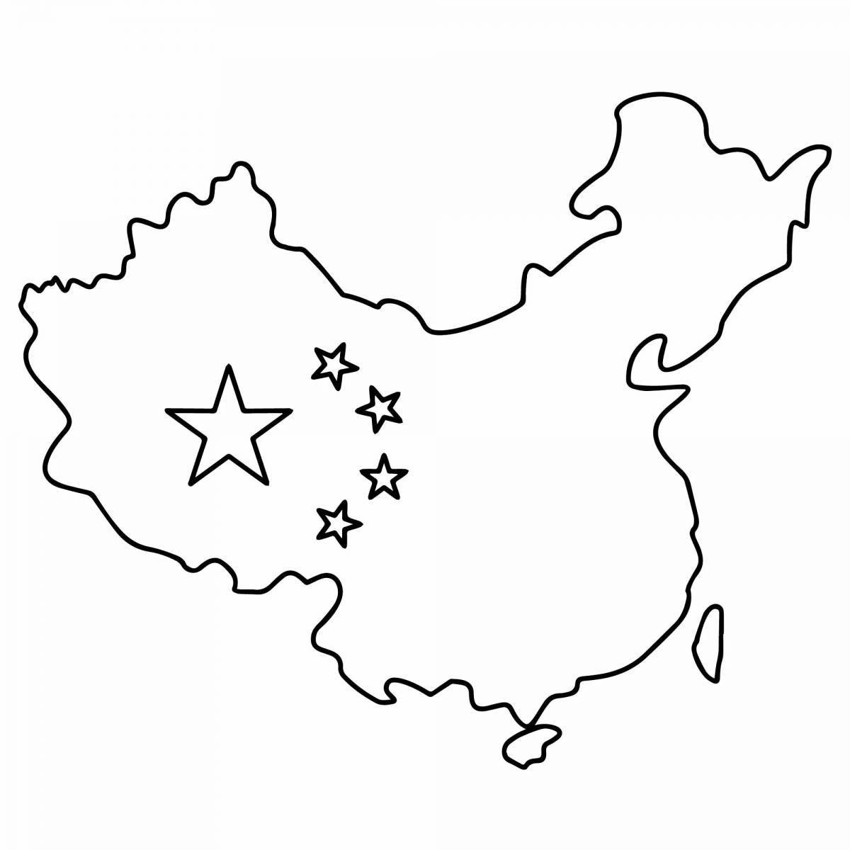 Раскраска сияющий китайский флаг