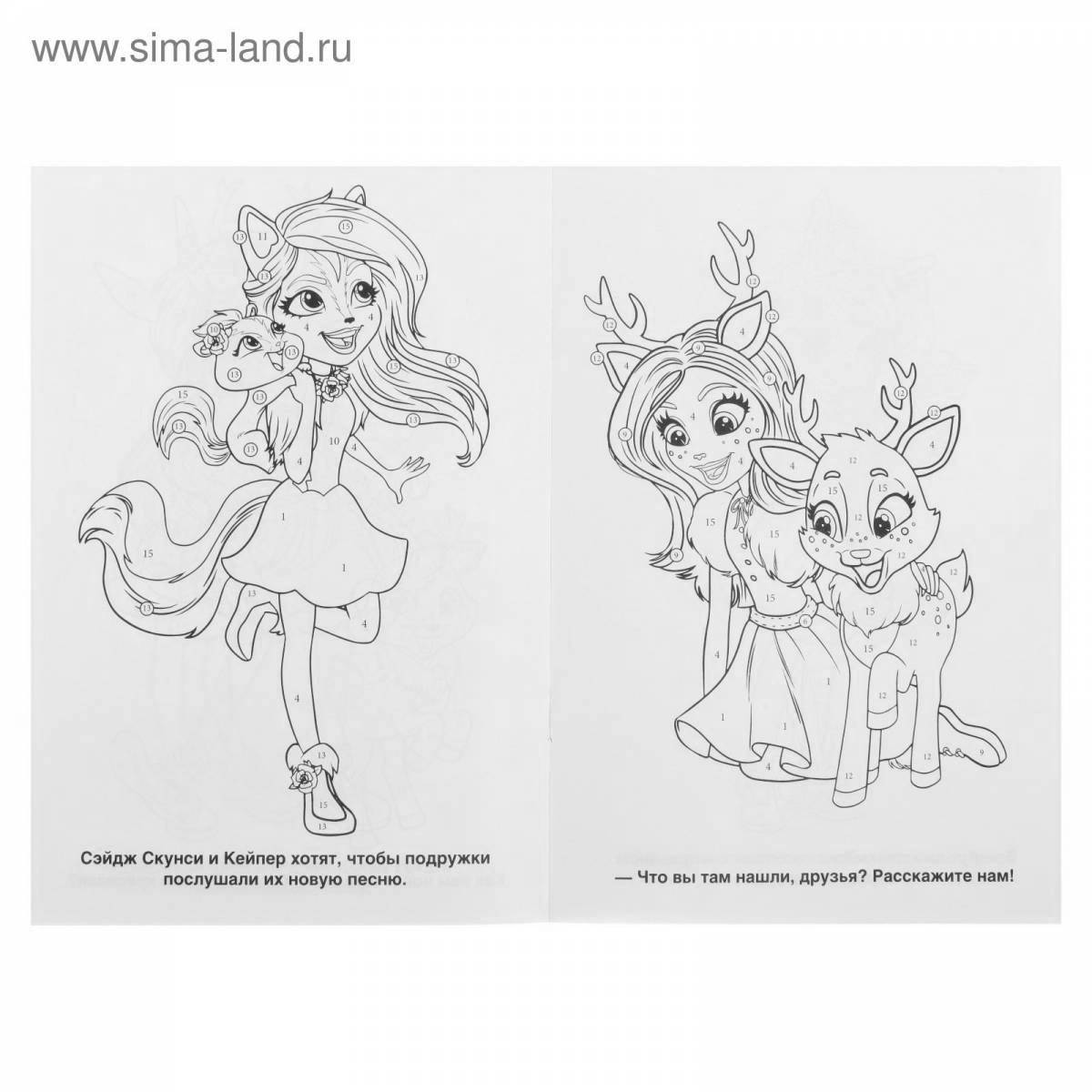 Coloring page charming leopard enchantimals