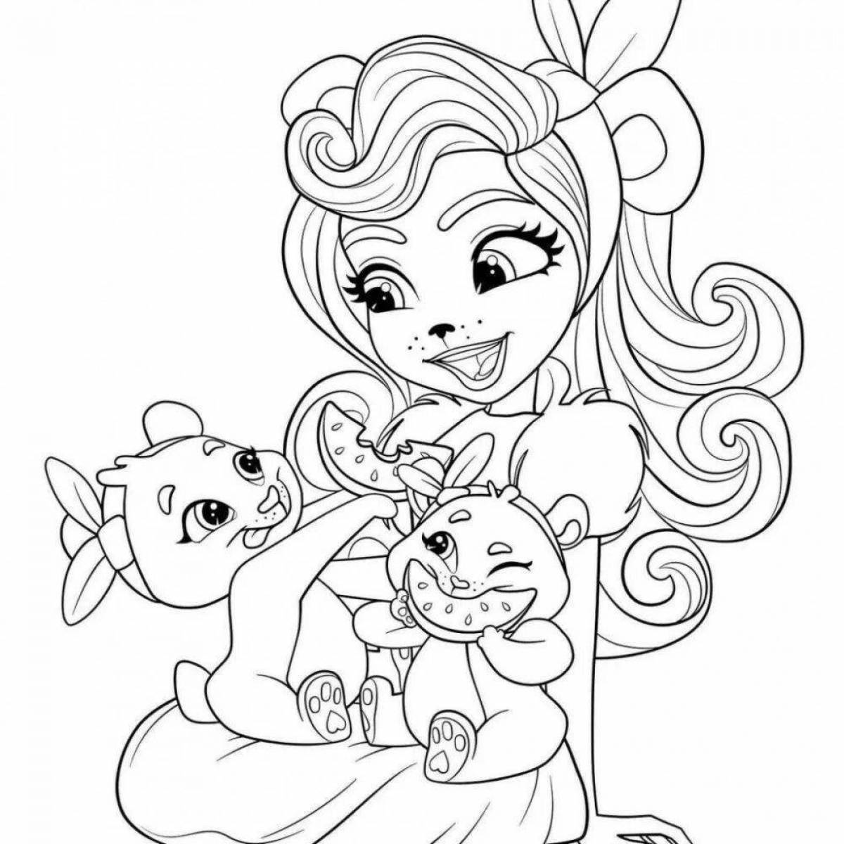 Coloring page charming leopard enchantimals
