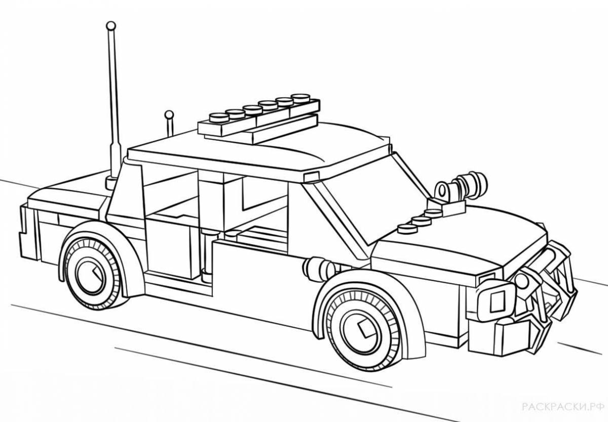 Lego playful jeep coloring page
