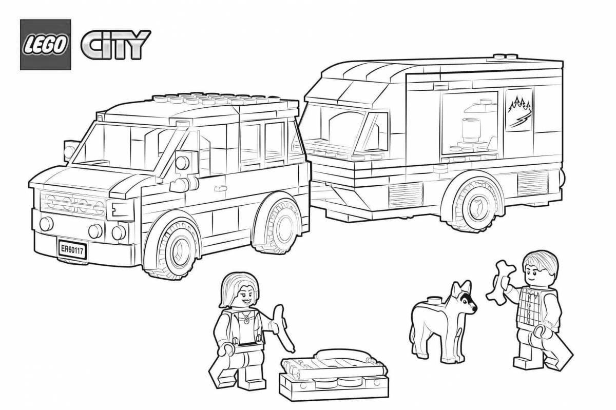 Showy jeep lego coloring book