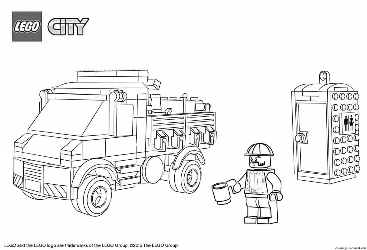 Charming jeep lego coloring book