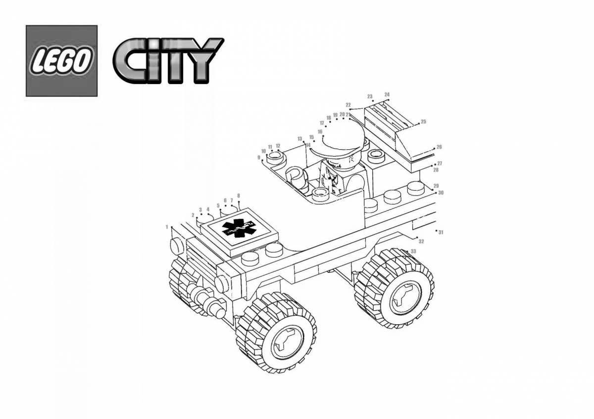 Coloring page adorable lego jeep