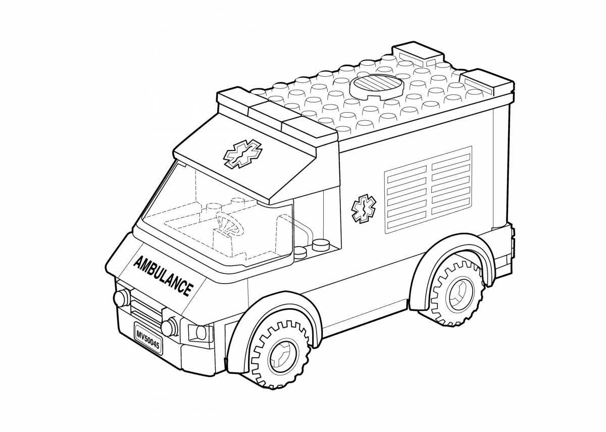 Adorable Lego Jeep coloring book