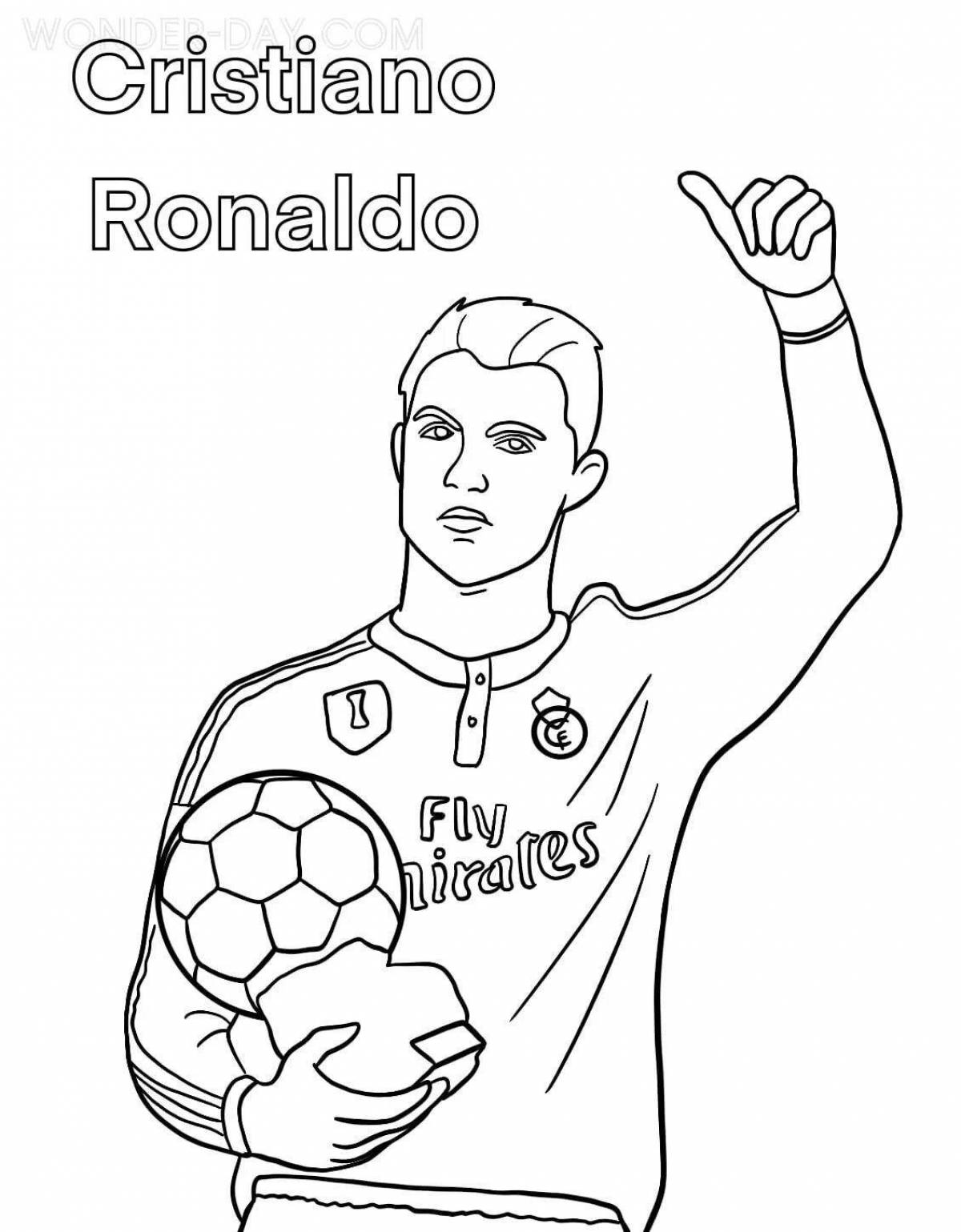 Criminal ronaldo face coloring page