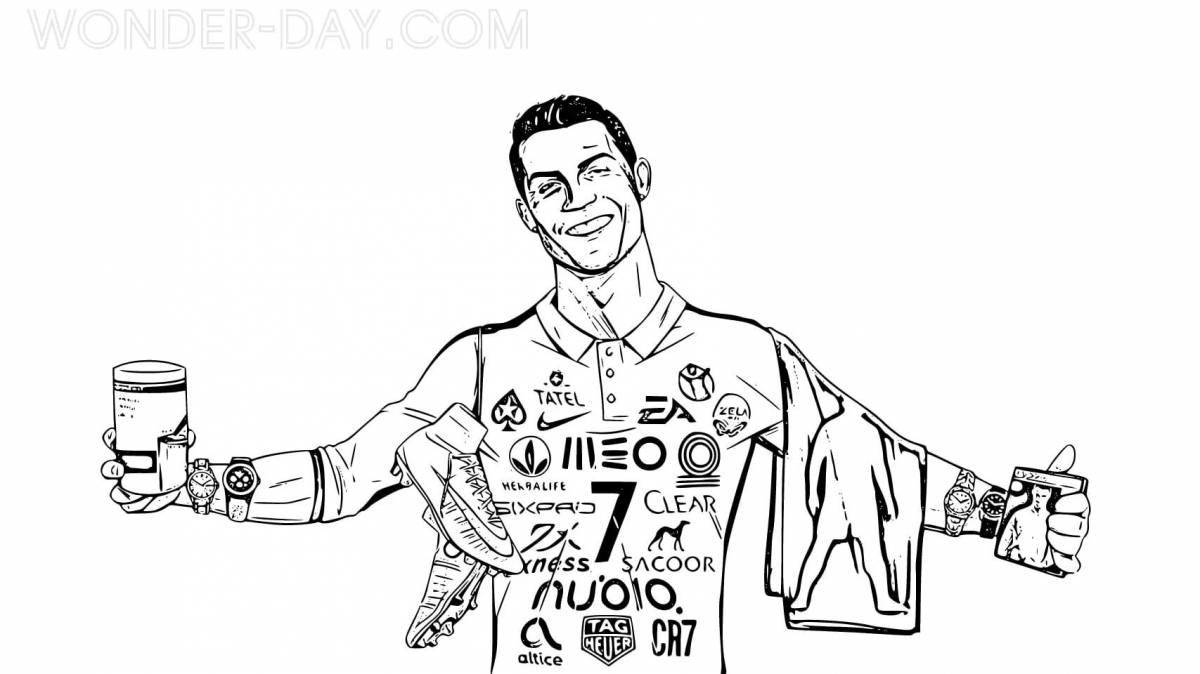Exciting ronaldo face coloring page
