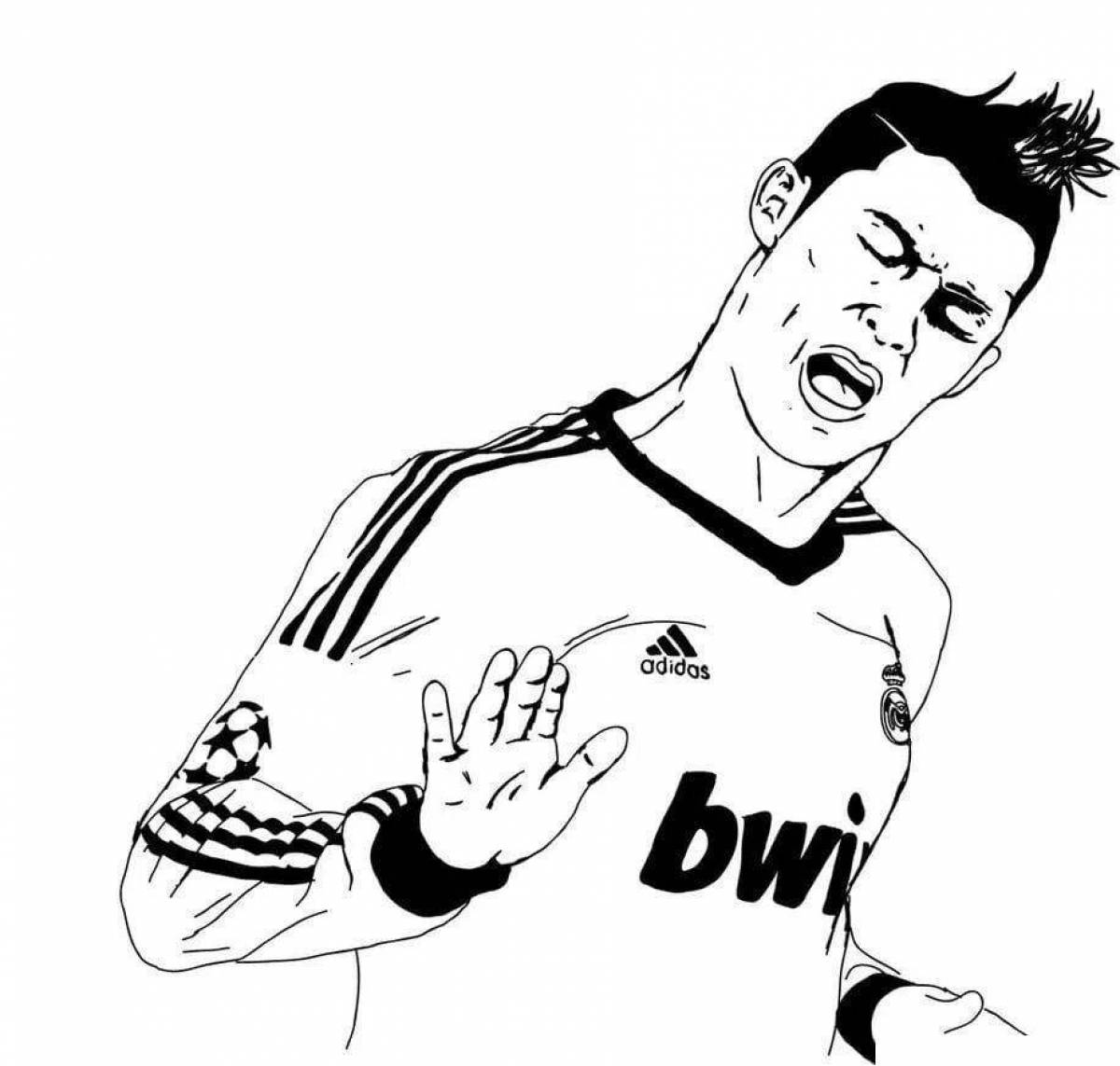 Ronaldo's dazzling face coloring page