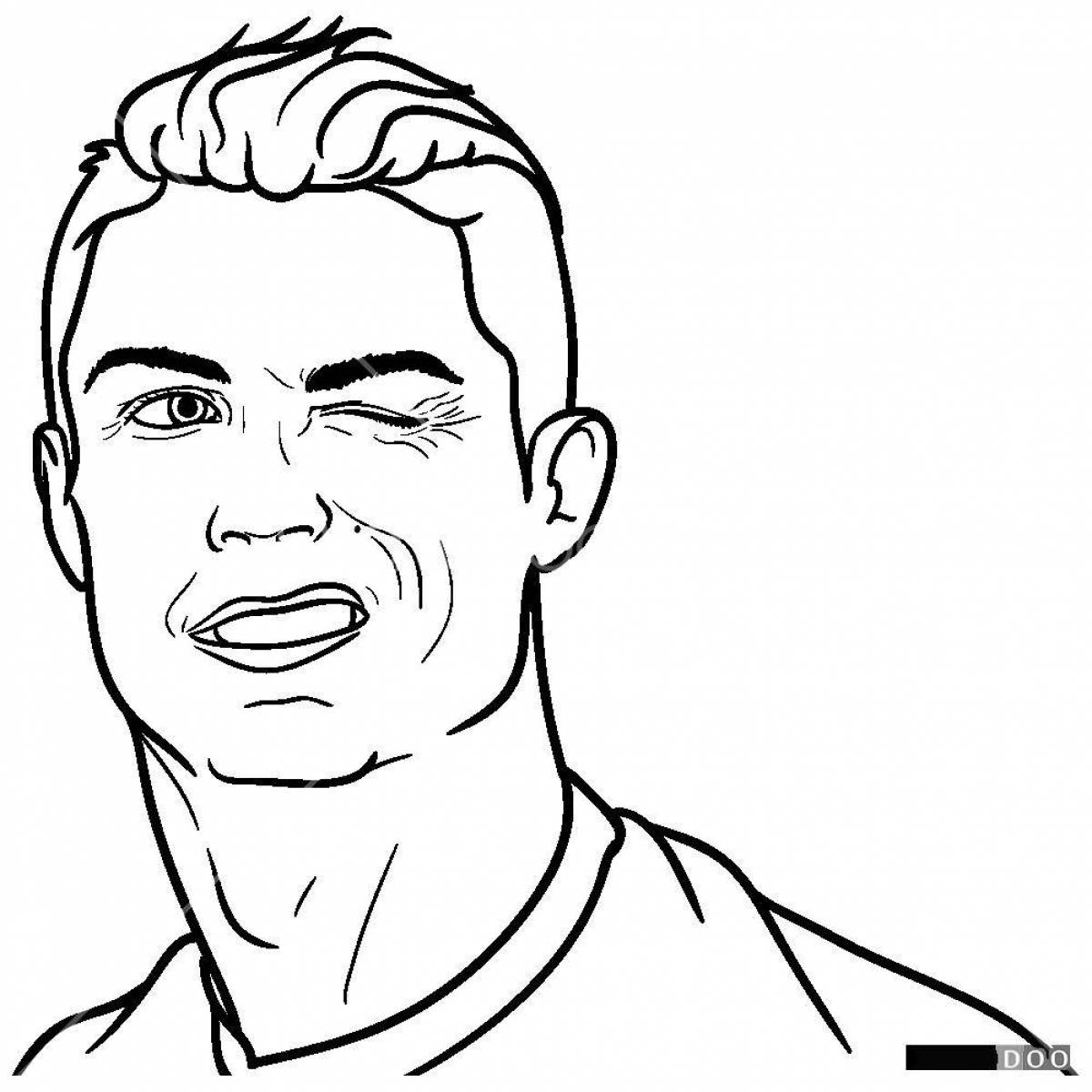 Attractive ronaldo face coloring page