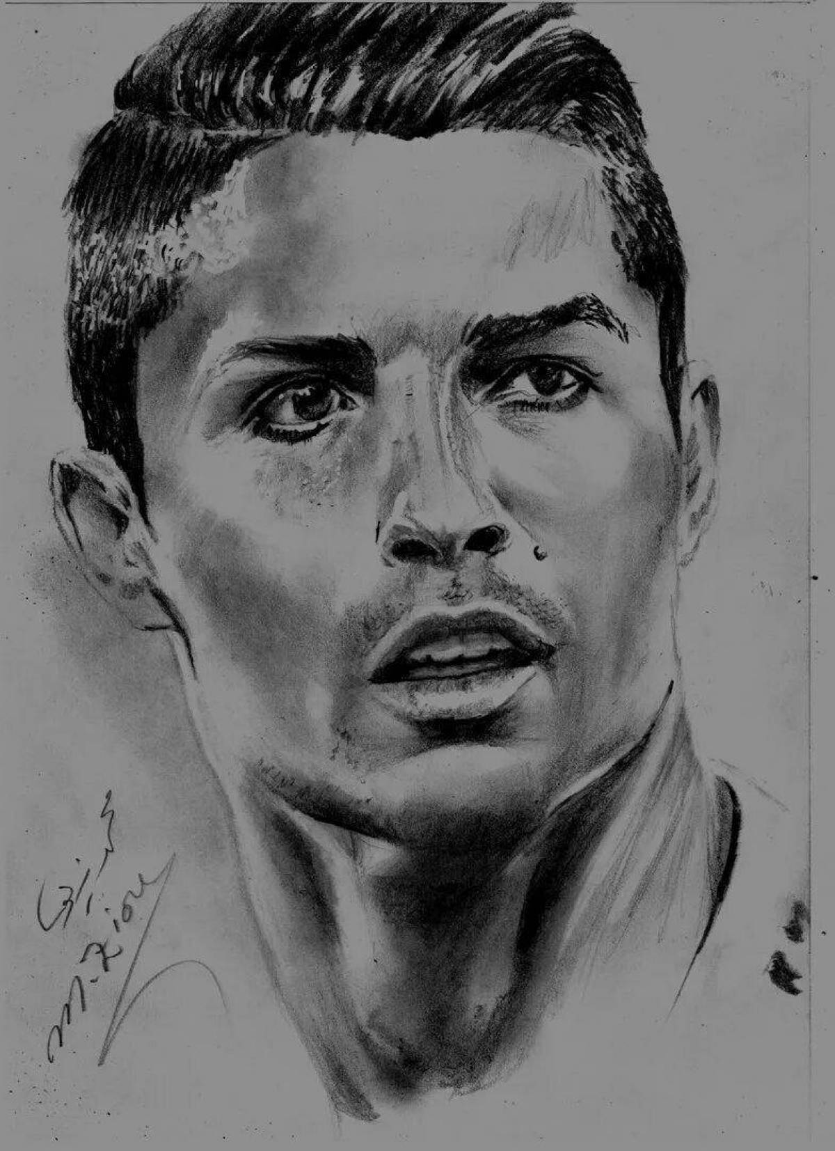 Coloring book magical face of ronaldo