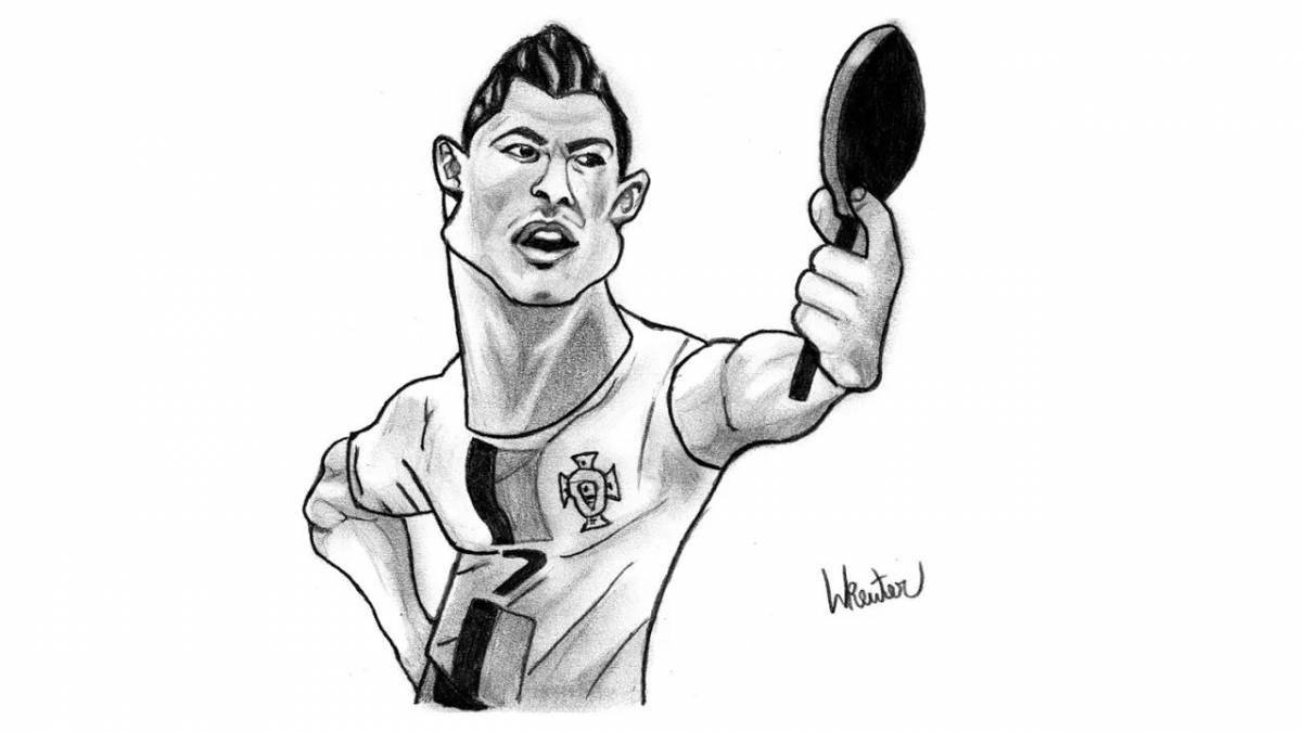 Intriguing ronaldo face coloring page