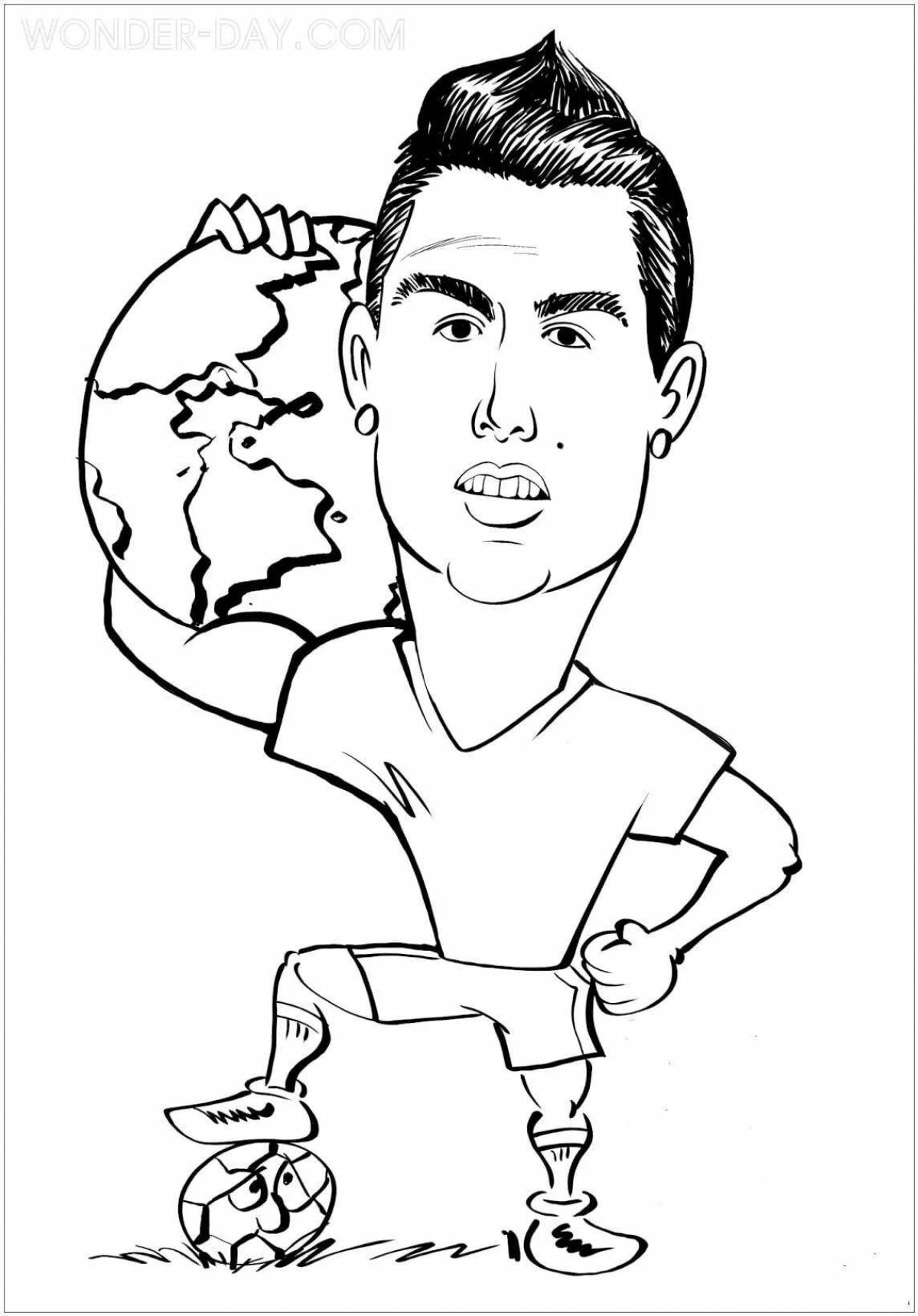 Hypnotic ronaldo face coloring page