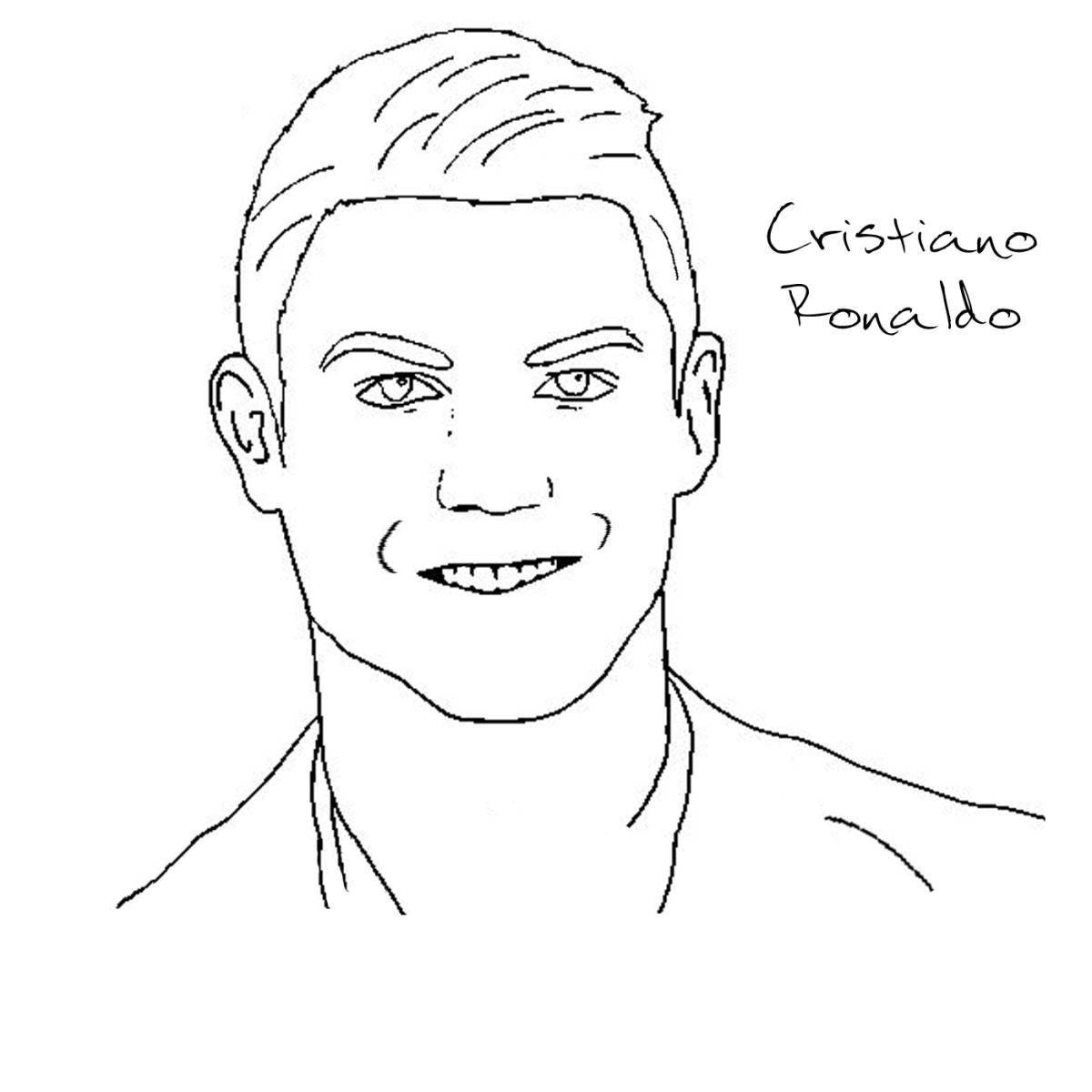 Ronaldo's dramatic face coloring page