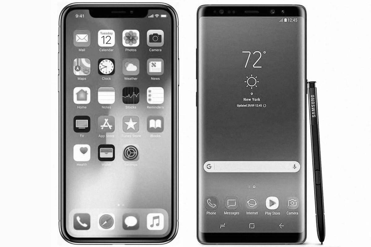 Красочная страница раскраски iphone x