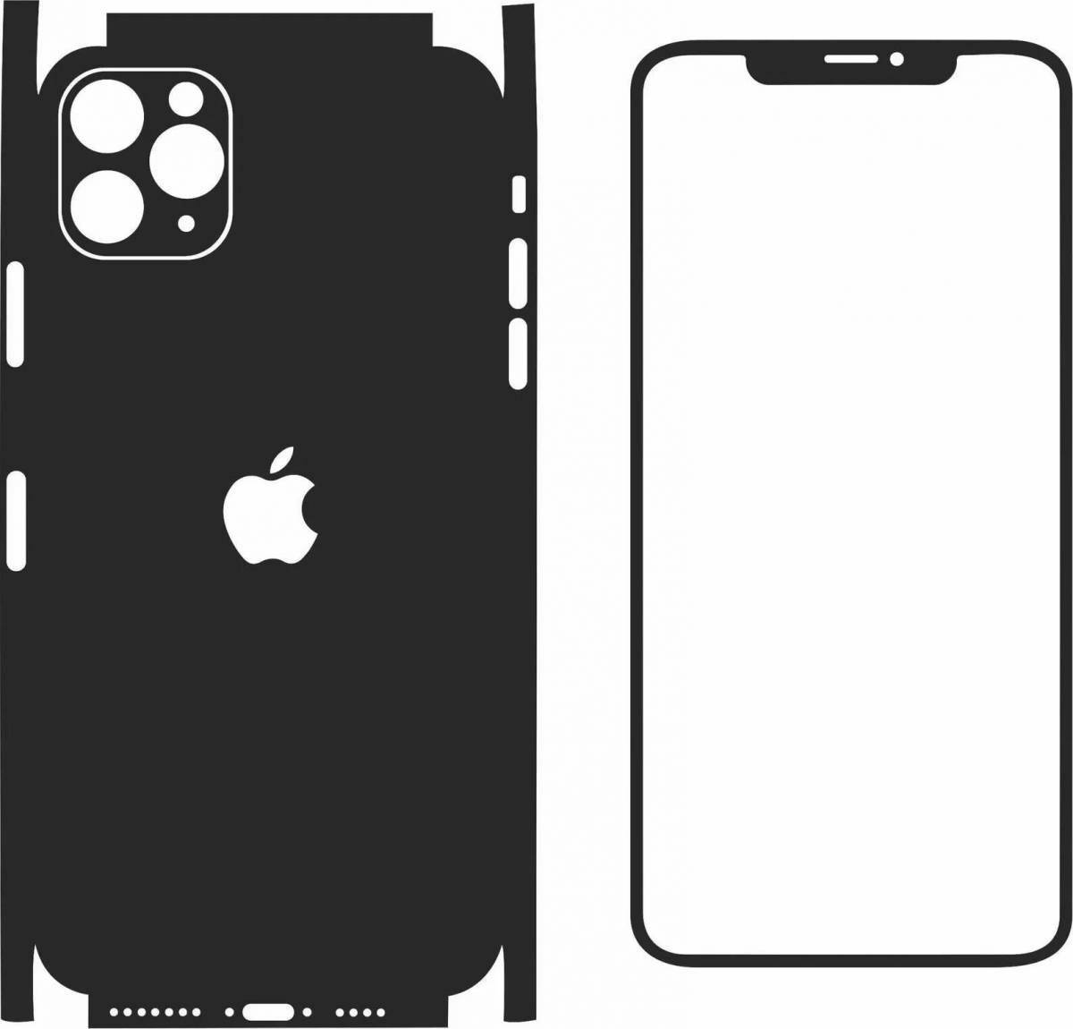 Awesome iphone x coloring page