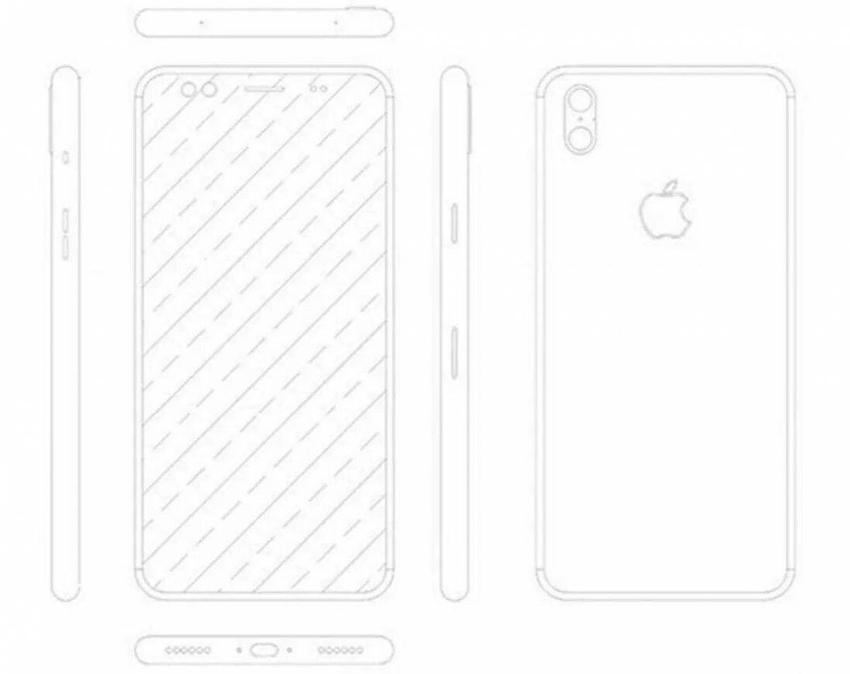 Cute iphone x coloring page