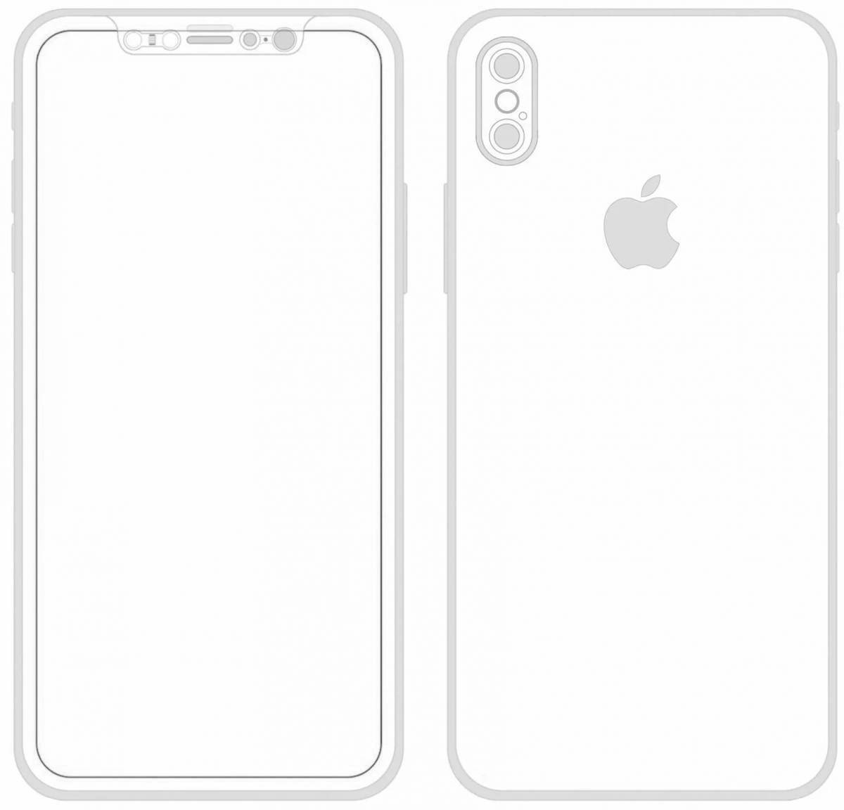 Attractive iphone x coloring page