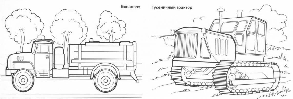 Coloring page joyful fuel truck zil