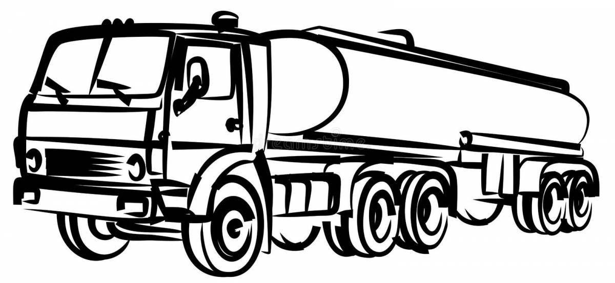 Coloring page tempting fuel truck zil