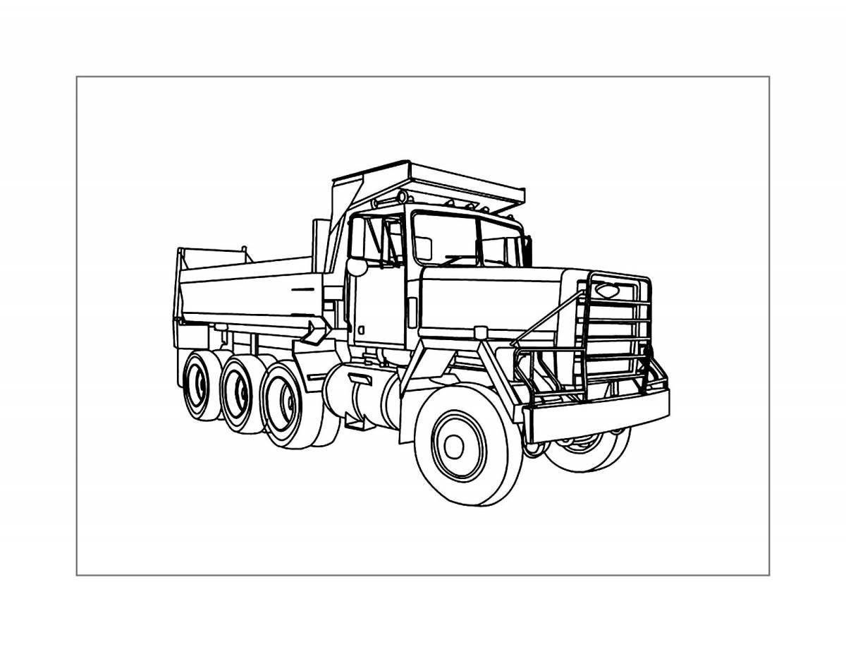 Coloring page attractive fuel truck zil