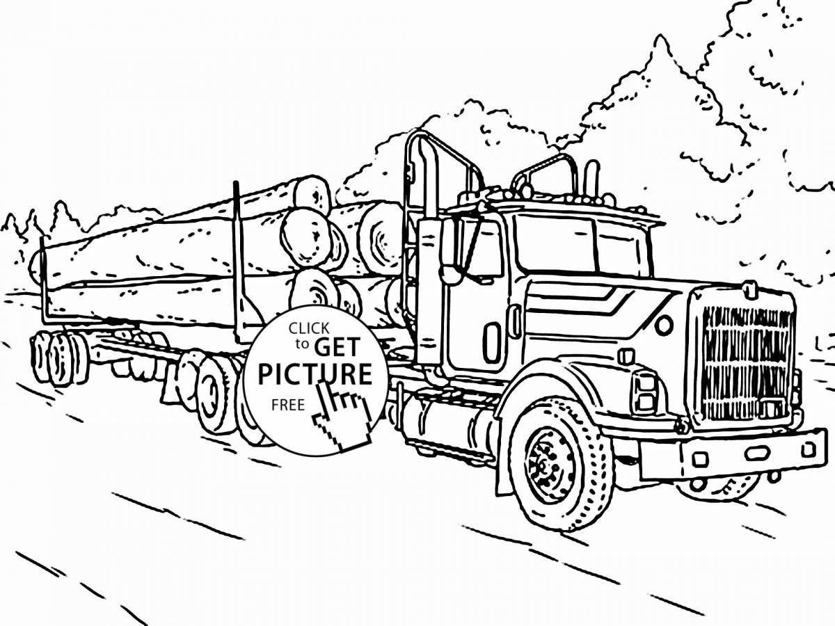 Coloring page adorable fuel truck zil