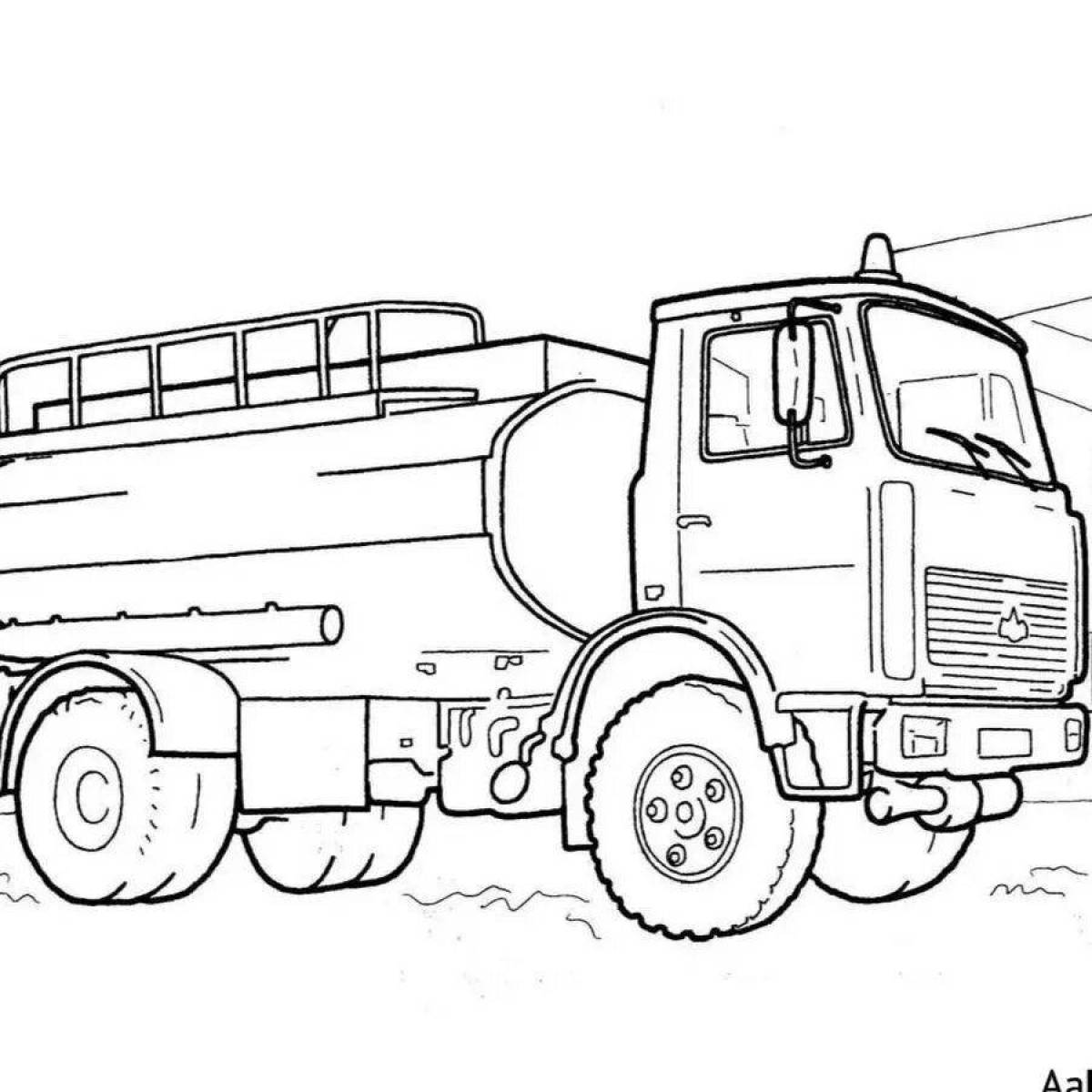 Coloring big fuel truck zil