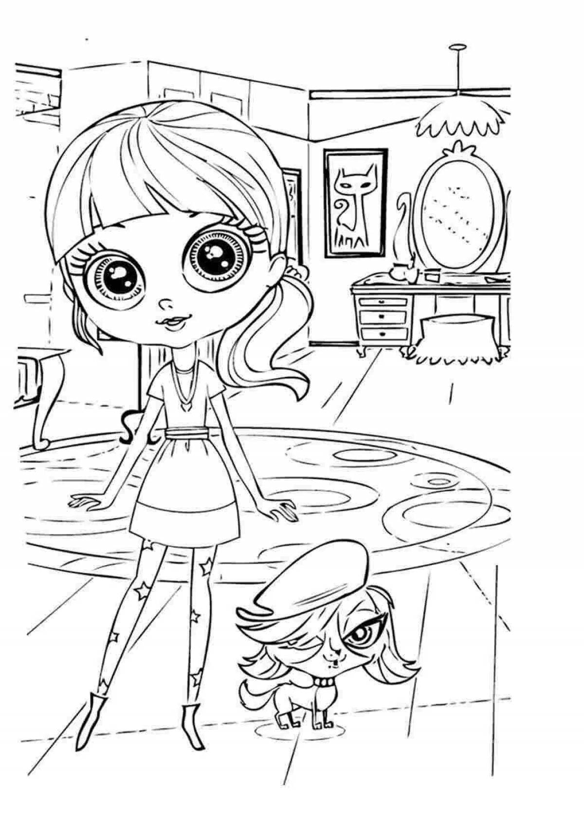 Coloring page adorable shop for girls