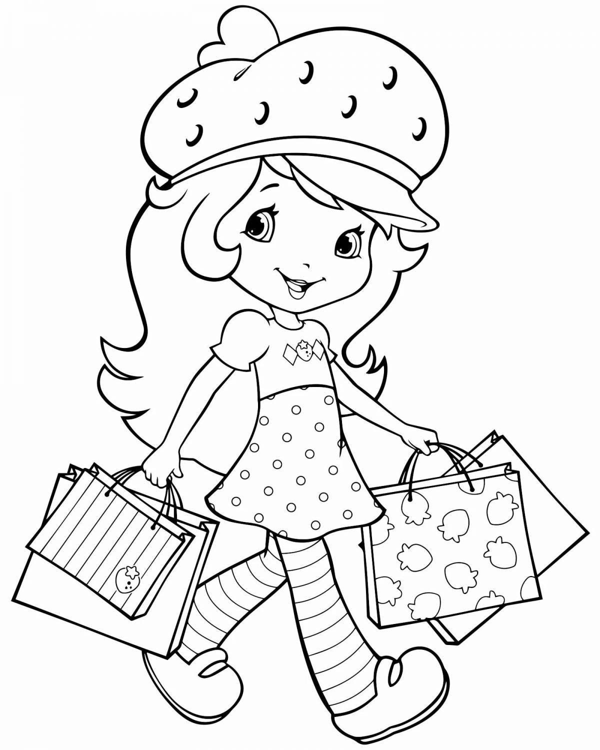 Coloring page gorgeous shop for girls