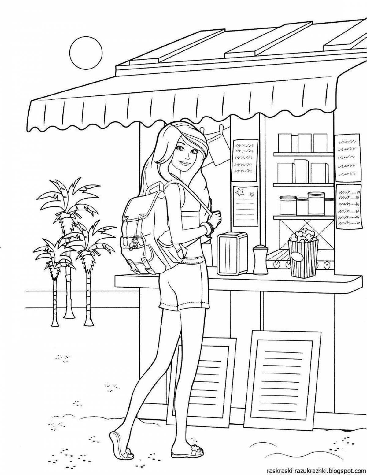 Fancy Girls Shop Coloring Page