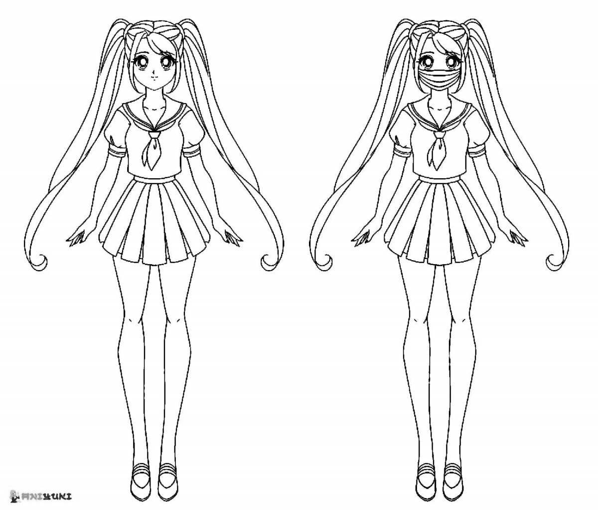 Animated anime coloring book