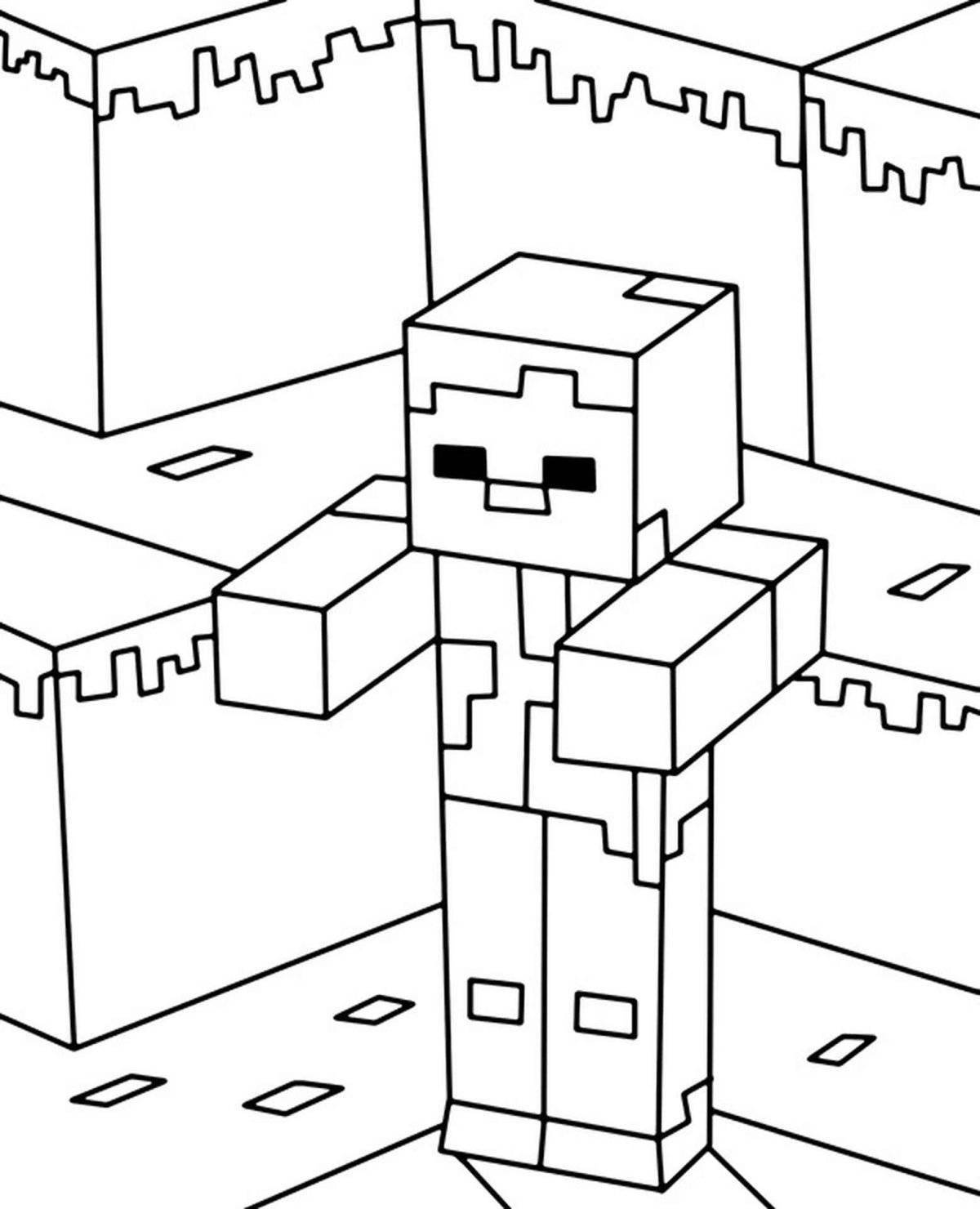 Exquisite minecraft style coloring book