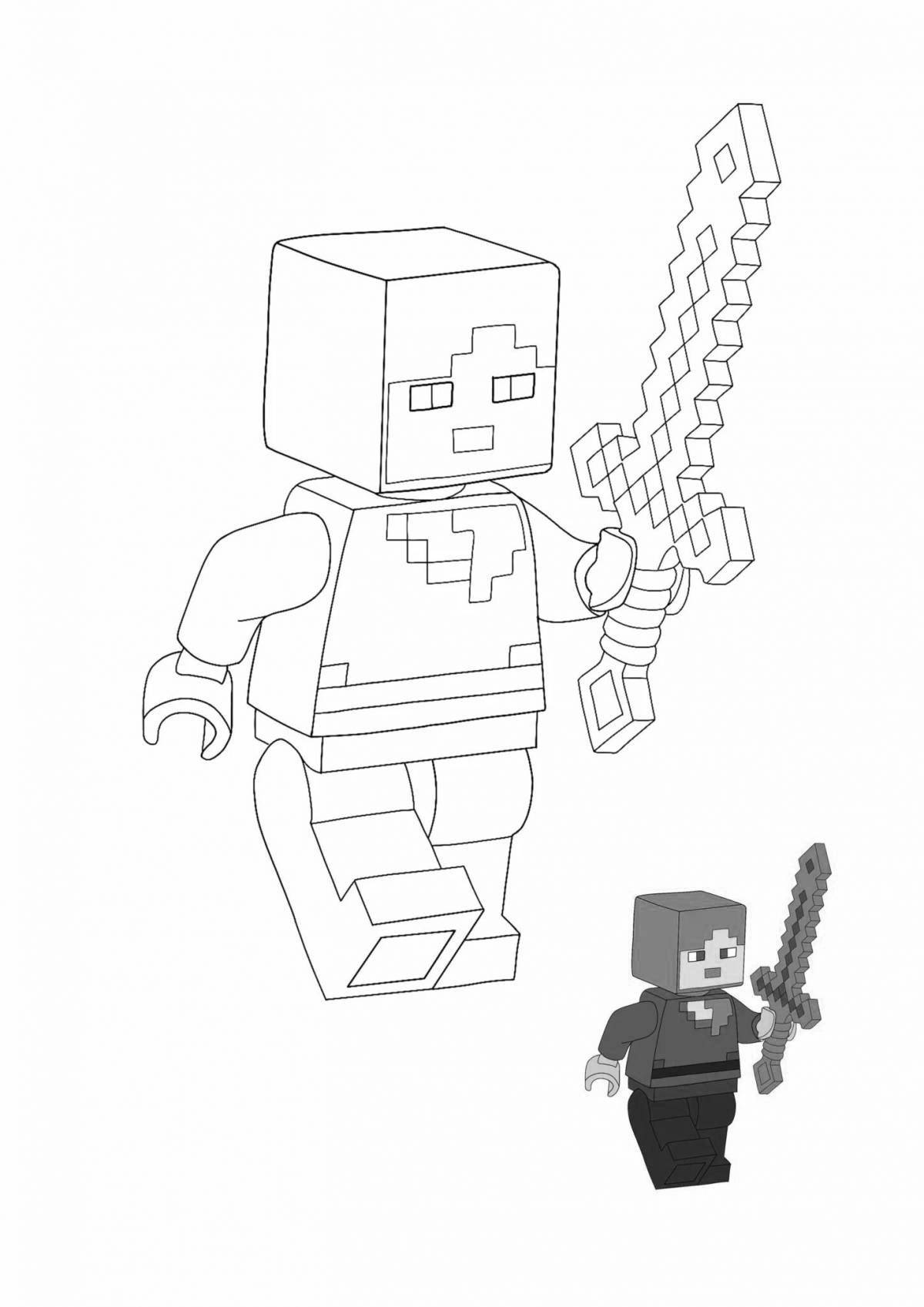 Colorful robber from minecraft