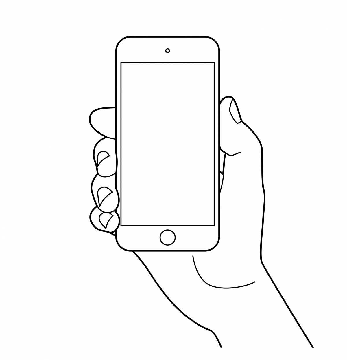 Phone finger coloring page