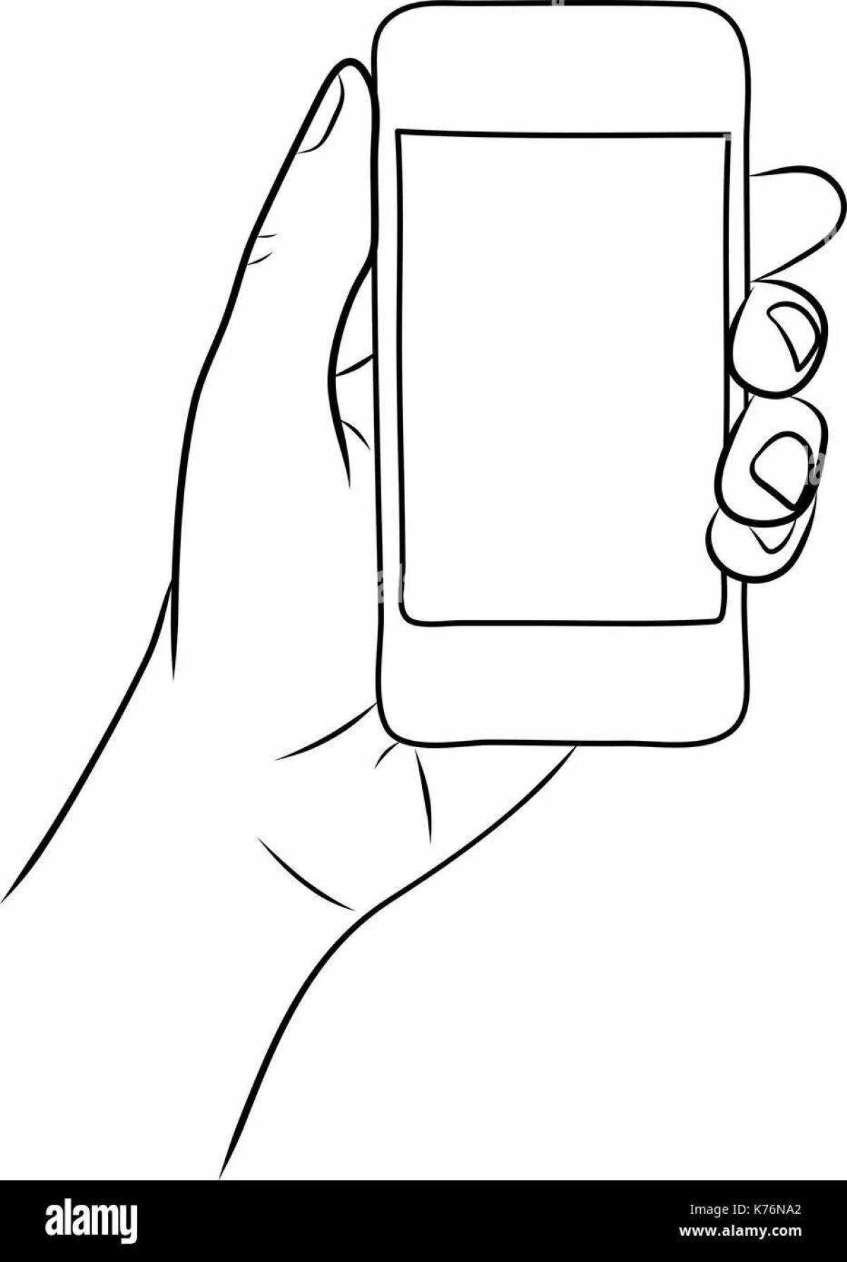 Креативная раскраска телефона с пальцем