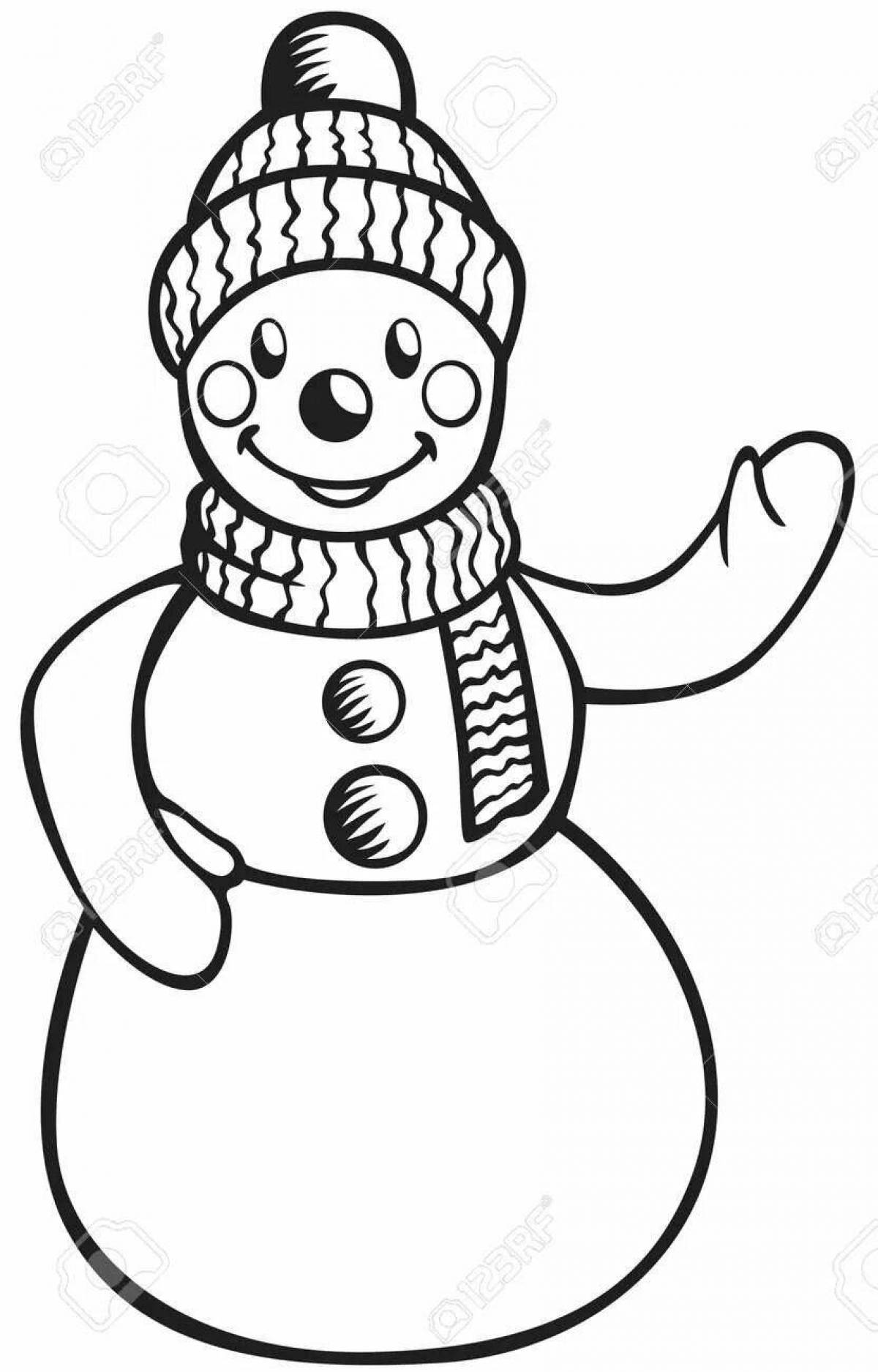 Coloring bright snowman scarf