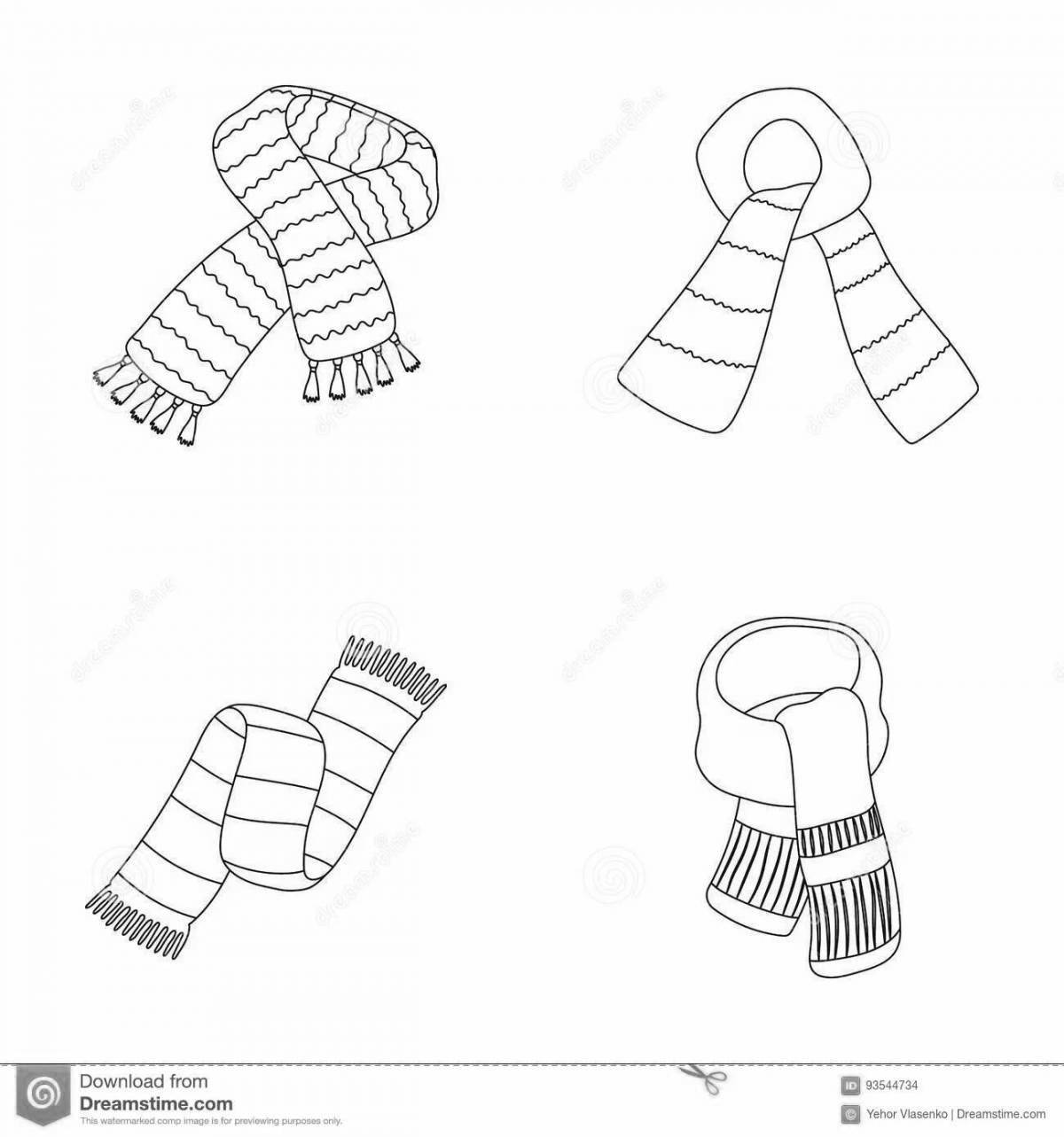 Раскраска блестящий шарф снеговика