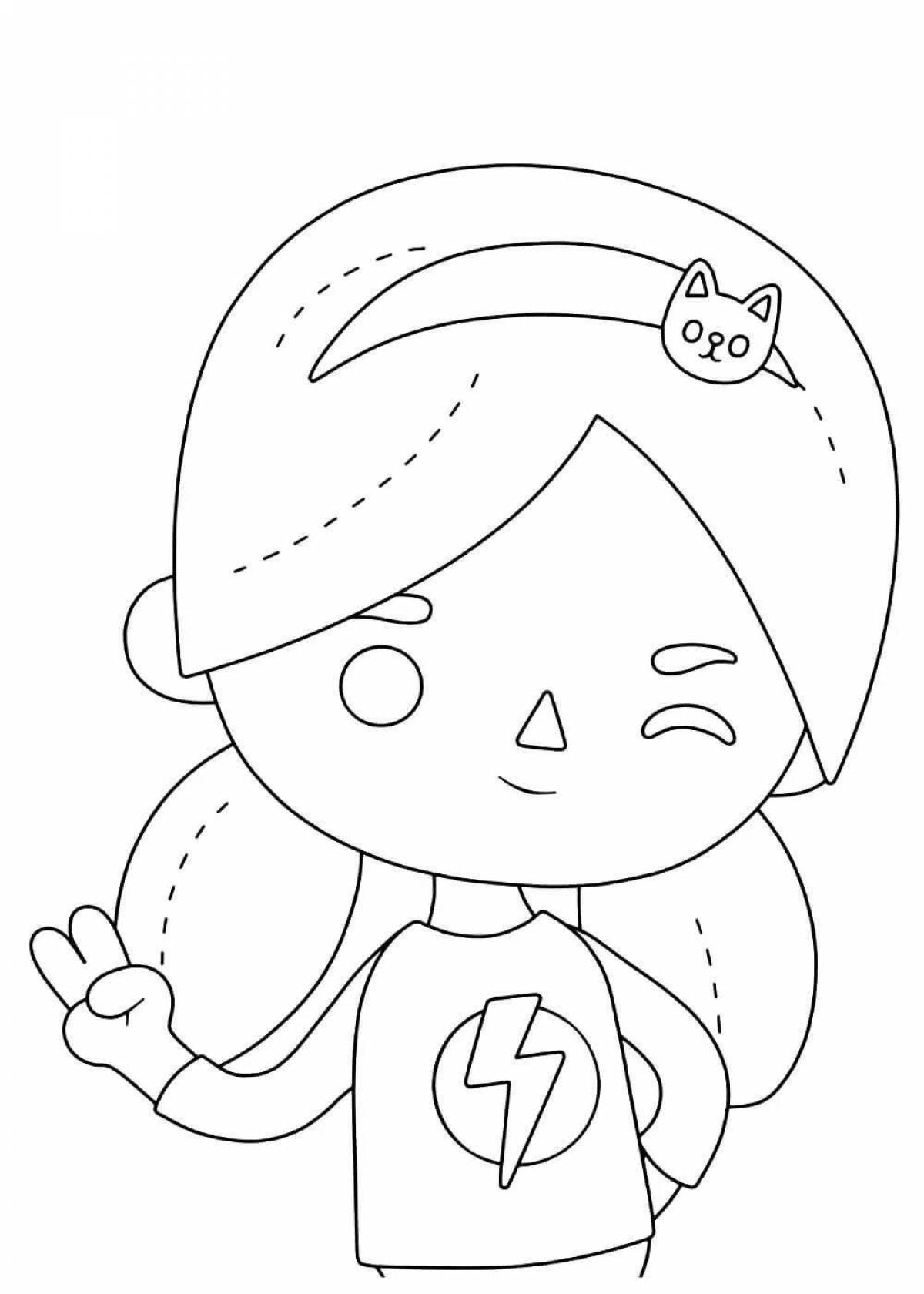 Adorable current side coloring page