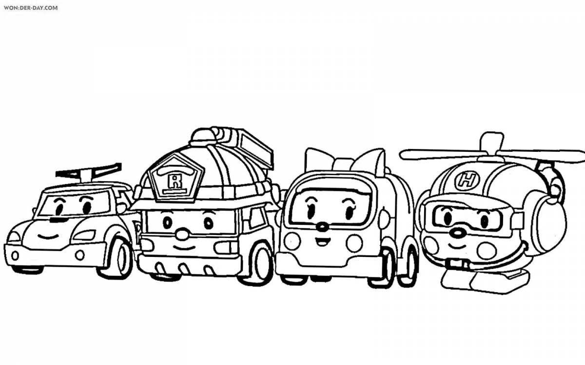 Amazing robocar coloring page for boys