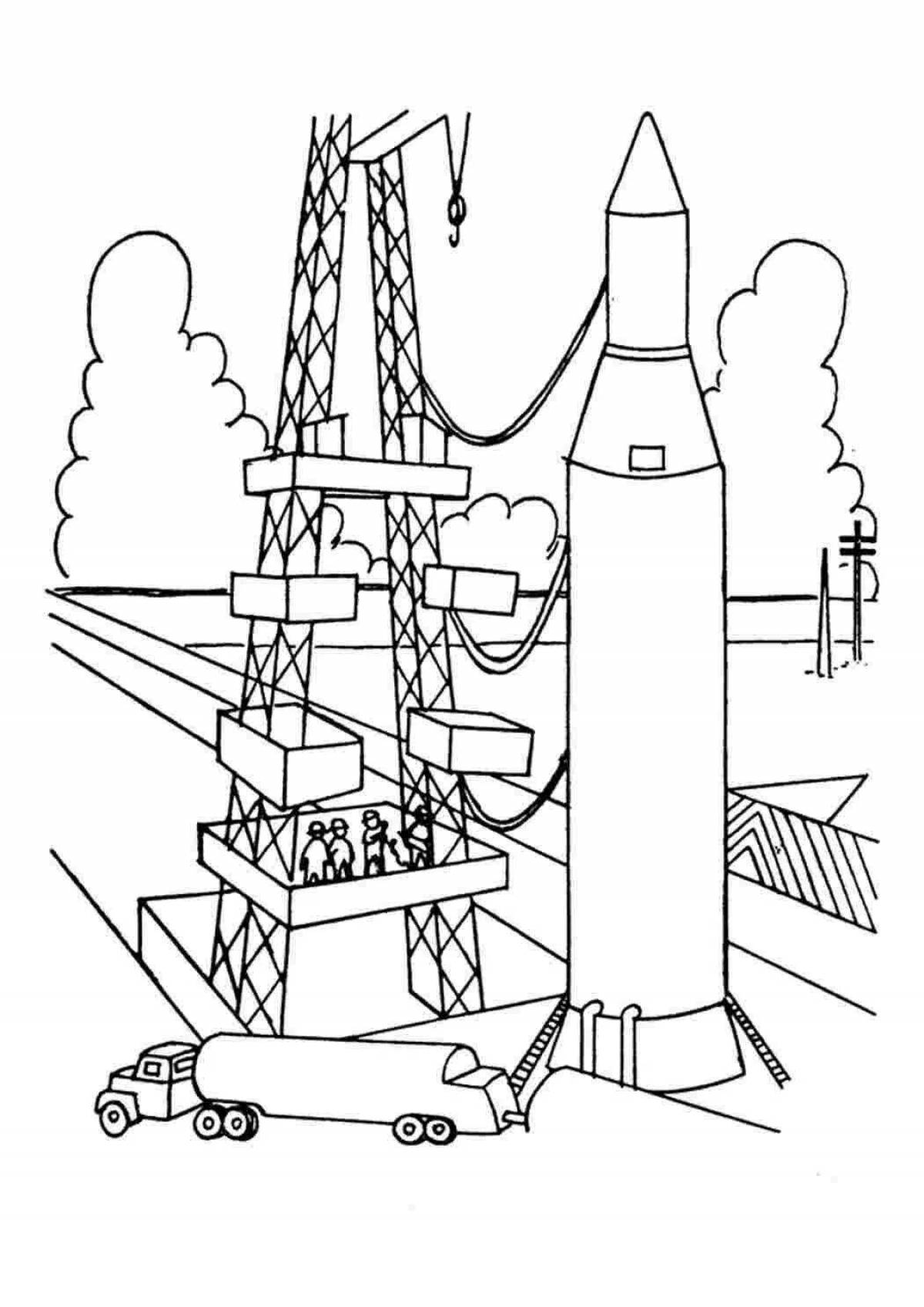 Striking missile coloring page for boys