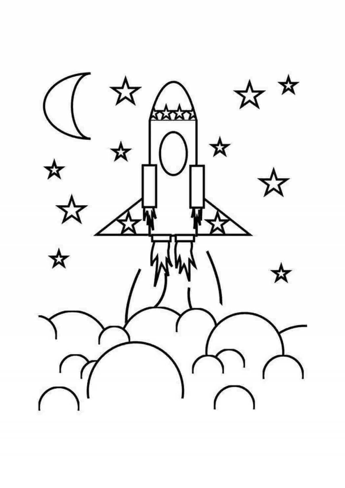 Dazzling rocket coloring book for boys