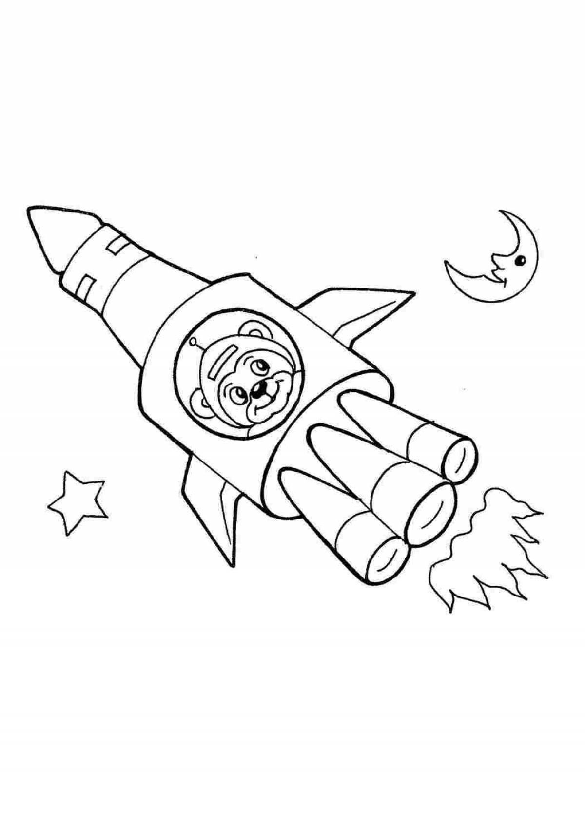 Rocket bright coloring for boys