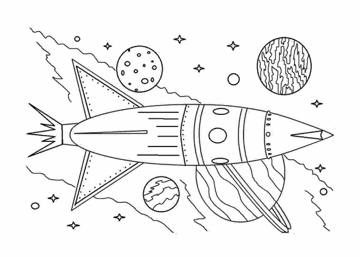 Adventure space coloring book for boys