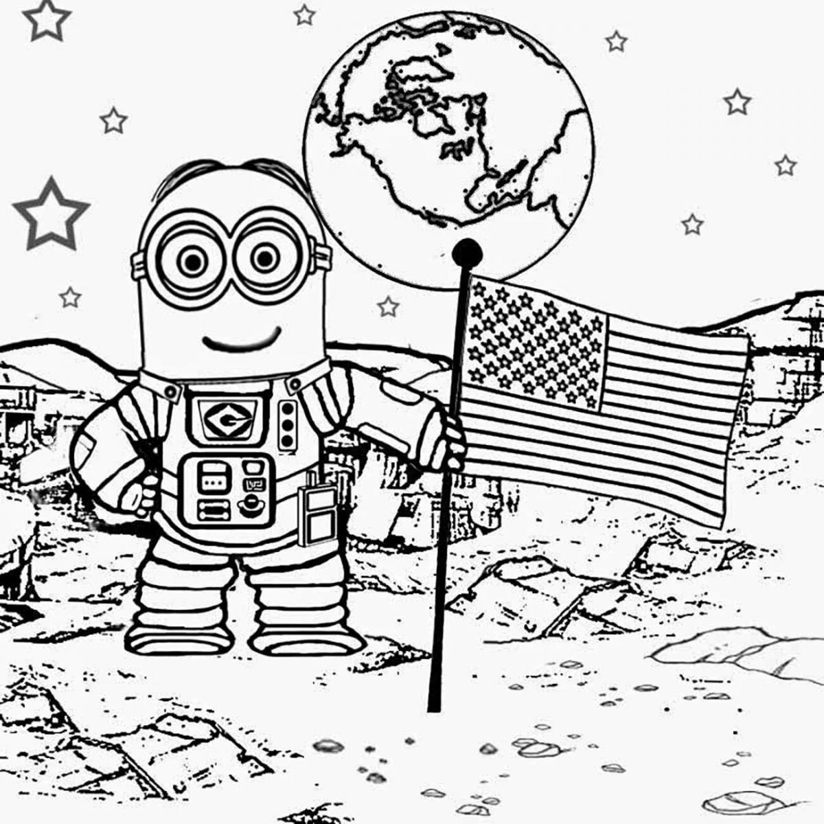 Majestic space coloring book for boys