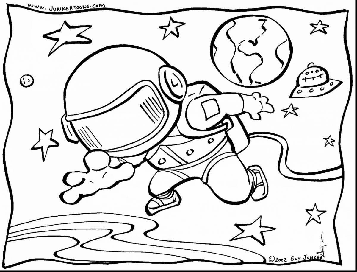 Wonderful space coloring book for boys
