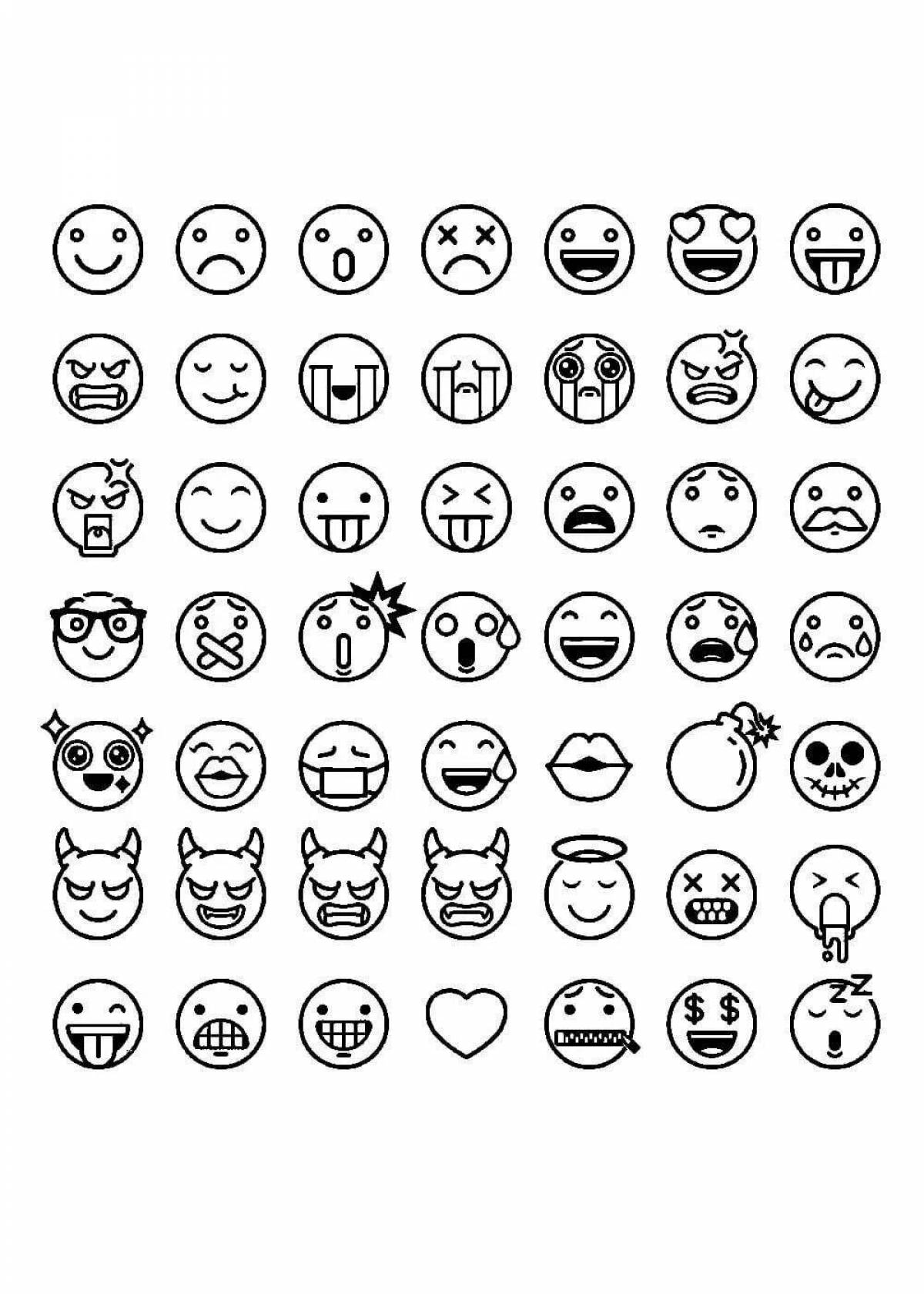 Bright emoji coloring page
