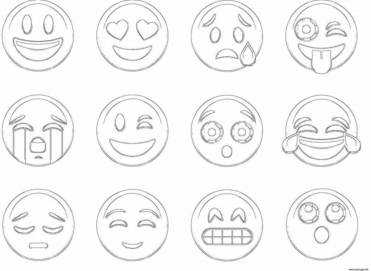Cute emoji coloring page