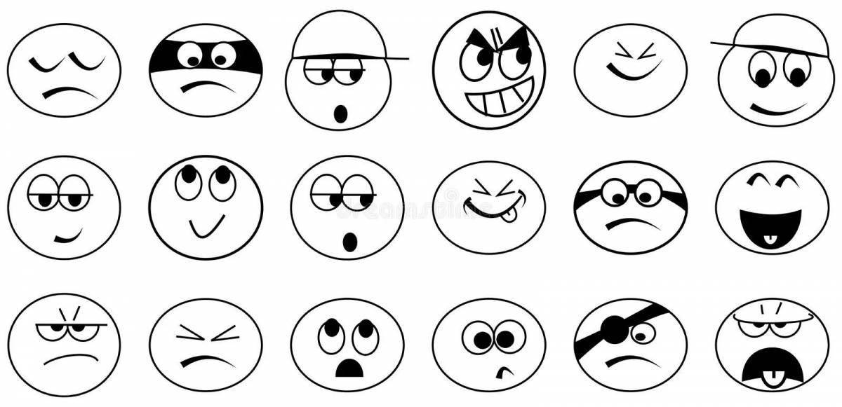 Fun emoji coloring page