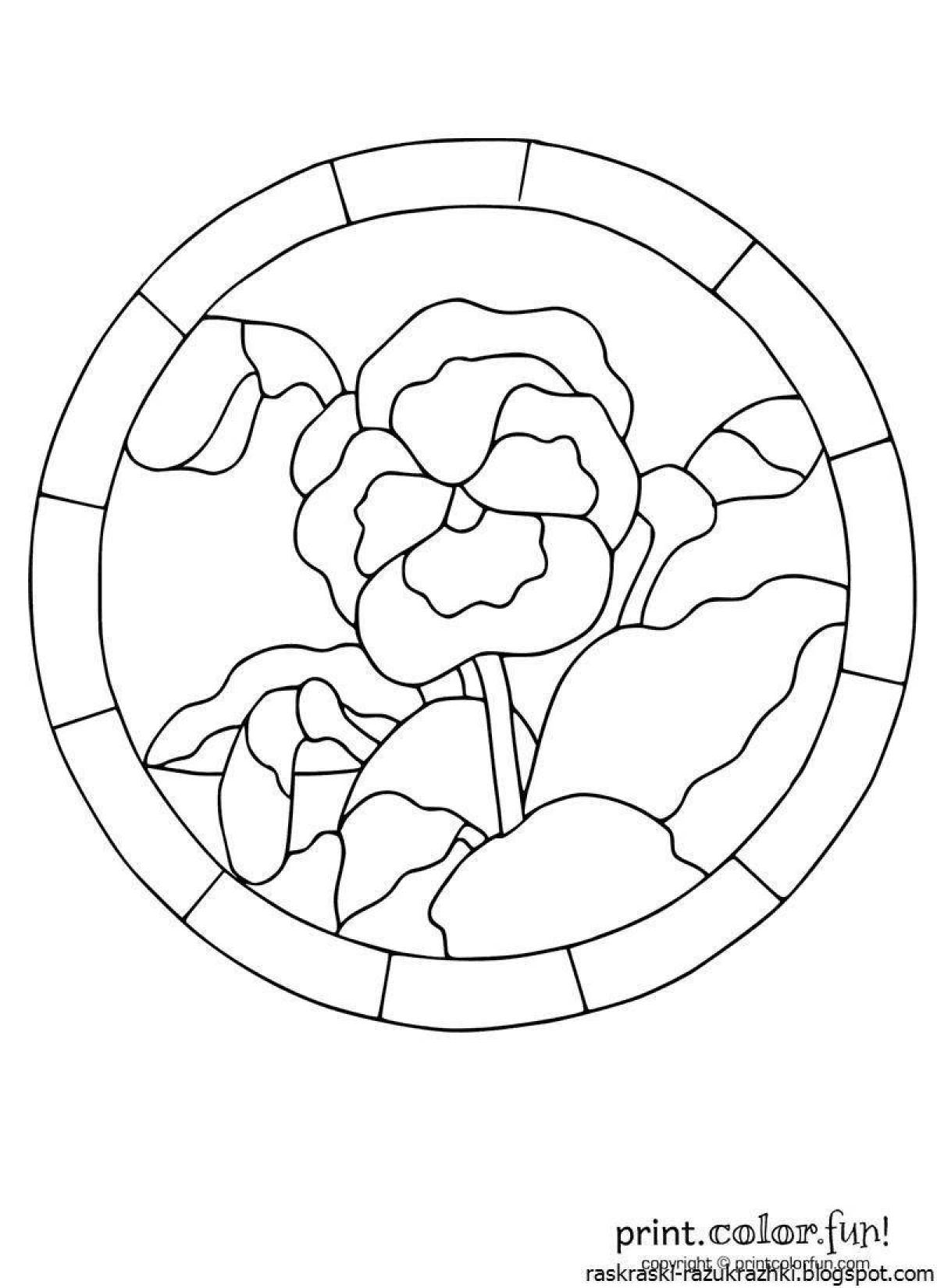 Vibrant stained glass coloring pages for kids