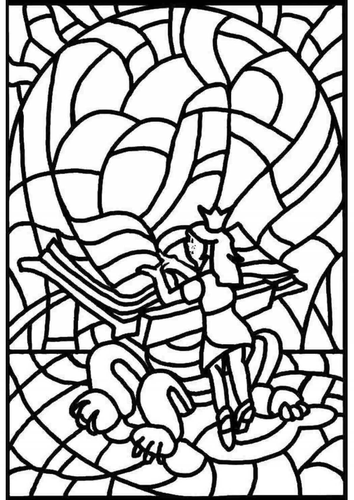 Great stained glass coloring book for kids